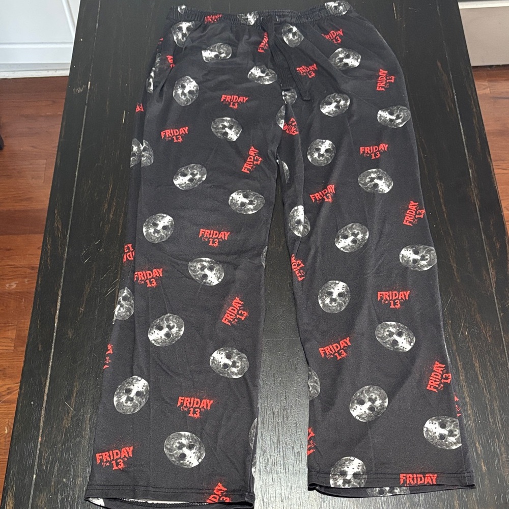 Hot Topic Black and Red Friday the 13th Lounge Pants